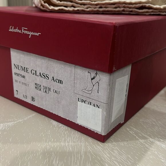 Salvatore Ferragamo Suede Heeled Booties Women's Size: 7.5 B - Picture 8 of 12